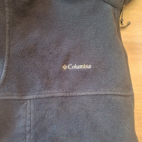 Men's Columbia Fleece XL Sweatshirt Jacket Zip Up Grey Blue Sweater - Picture 4 of 7